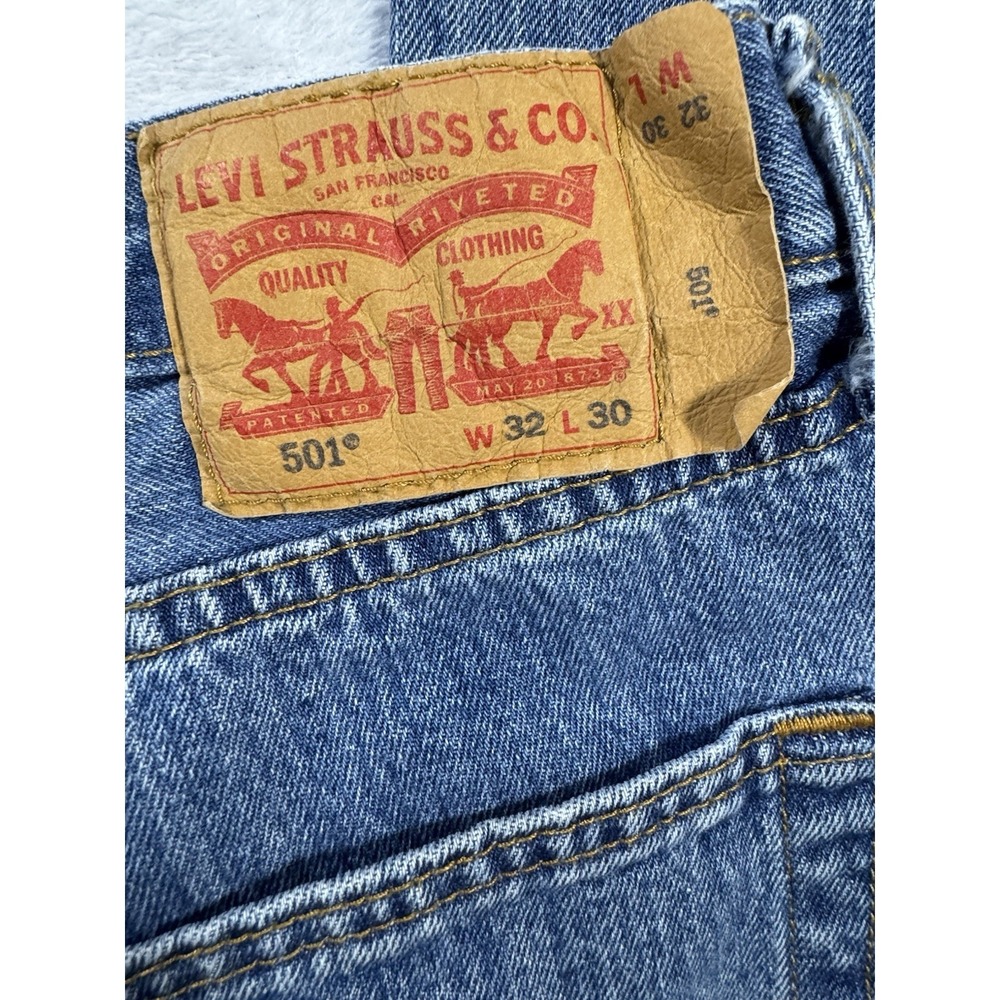 Levi's Men's 501 34x30 Original Straight Fit Jeans - Dark Wash - Picture 7 of 12